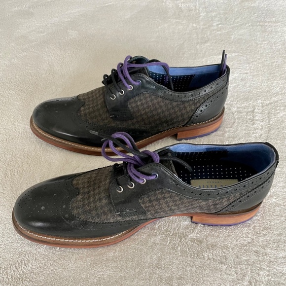 TED BAKER London Men's Black and Purple Brogues - Picture 4 of 9